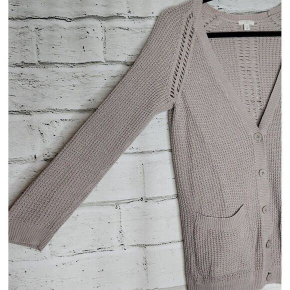 BP Tan Long Sleeved Button-Up Women's Knit Sweater Boyfriend Cardigan Size Small - Picture 8 of 11